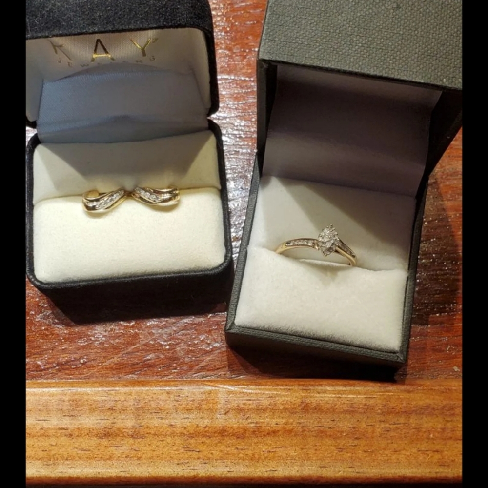 10k gold 1.25 karat diamond ring & earrings set